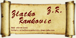 Zlatko Ranković vizit kartica